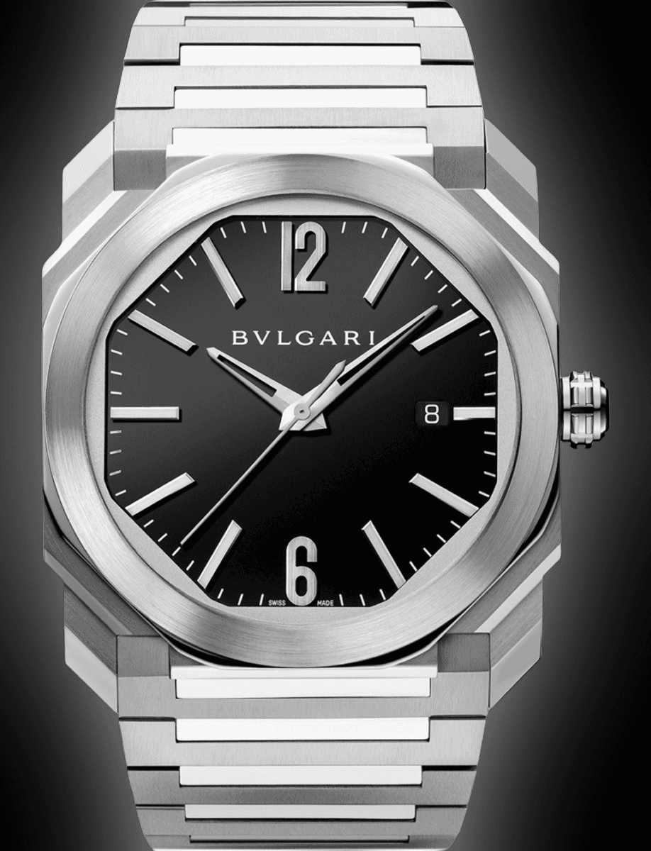Bvlgari Octo Roma Automatic Men’s Watch – Black Dial & Stainless Steel Bracelet | Swiss Luxury Timepiece - The Arabian Watches