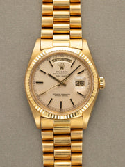 Rolex Day - Date Ref. 1803 – Non - Luminous Satin Champagne Dial (Unpolished) - The Arabian Watches